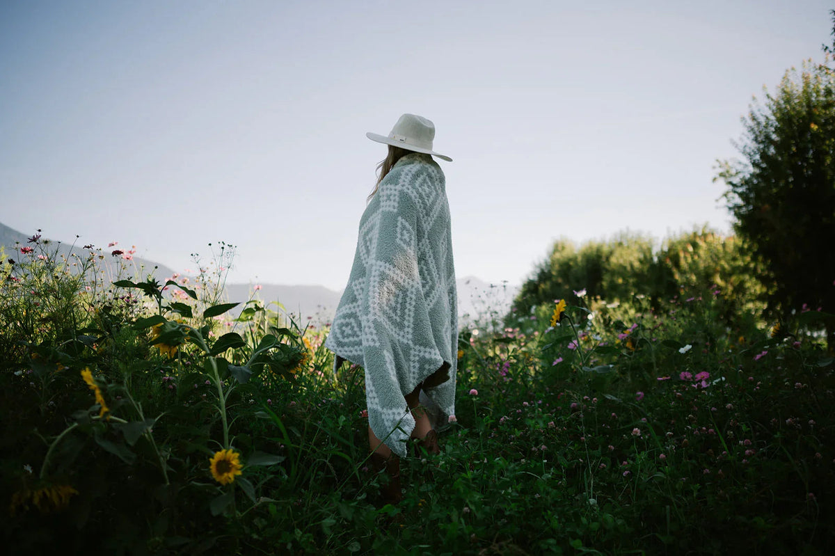 Desert Sage Diamond Knit Throw
