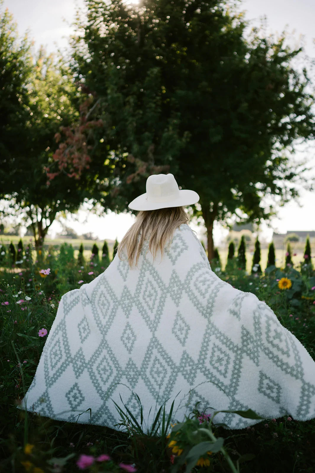 Desert Sage Diamond Knit Throw