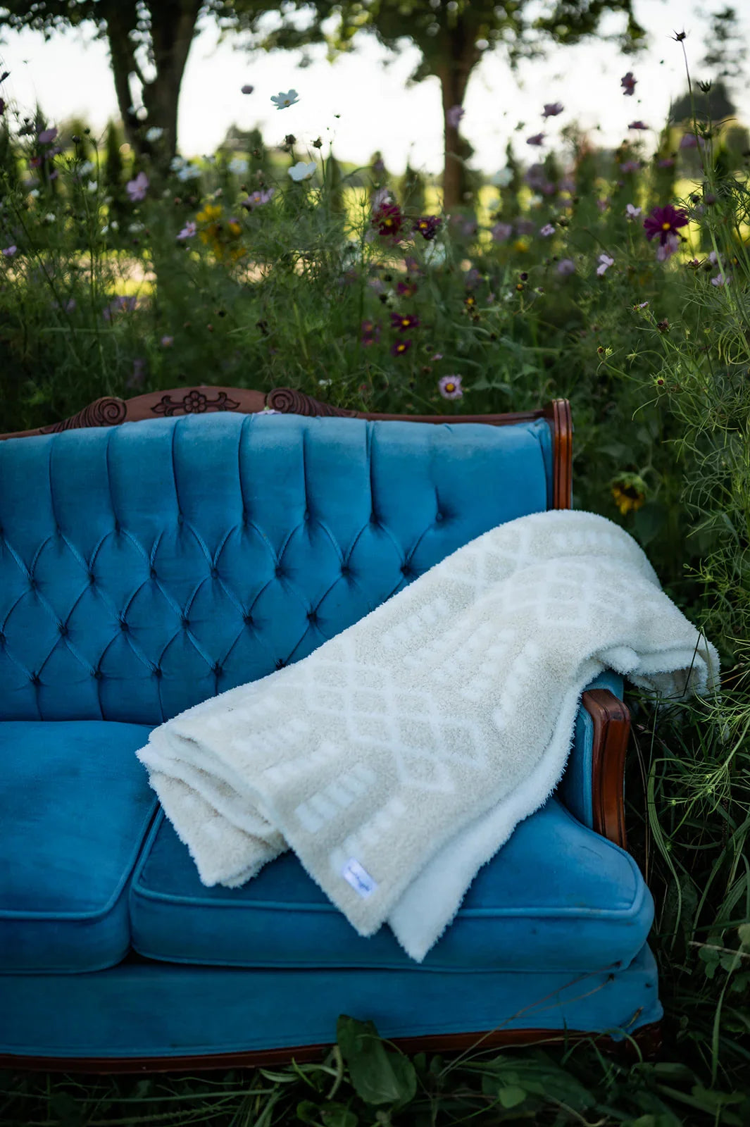 Birch + Marshmallow Diamond Knit Throw