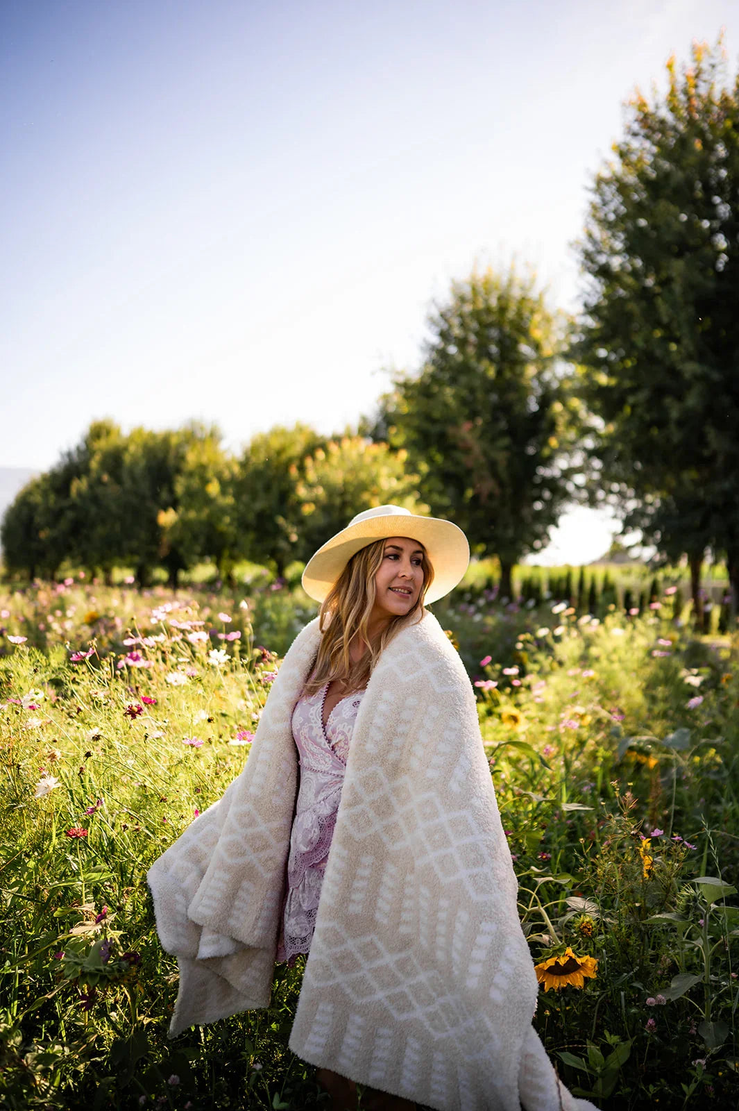 Birch + Marshmallow Diamond Knit Throw