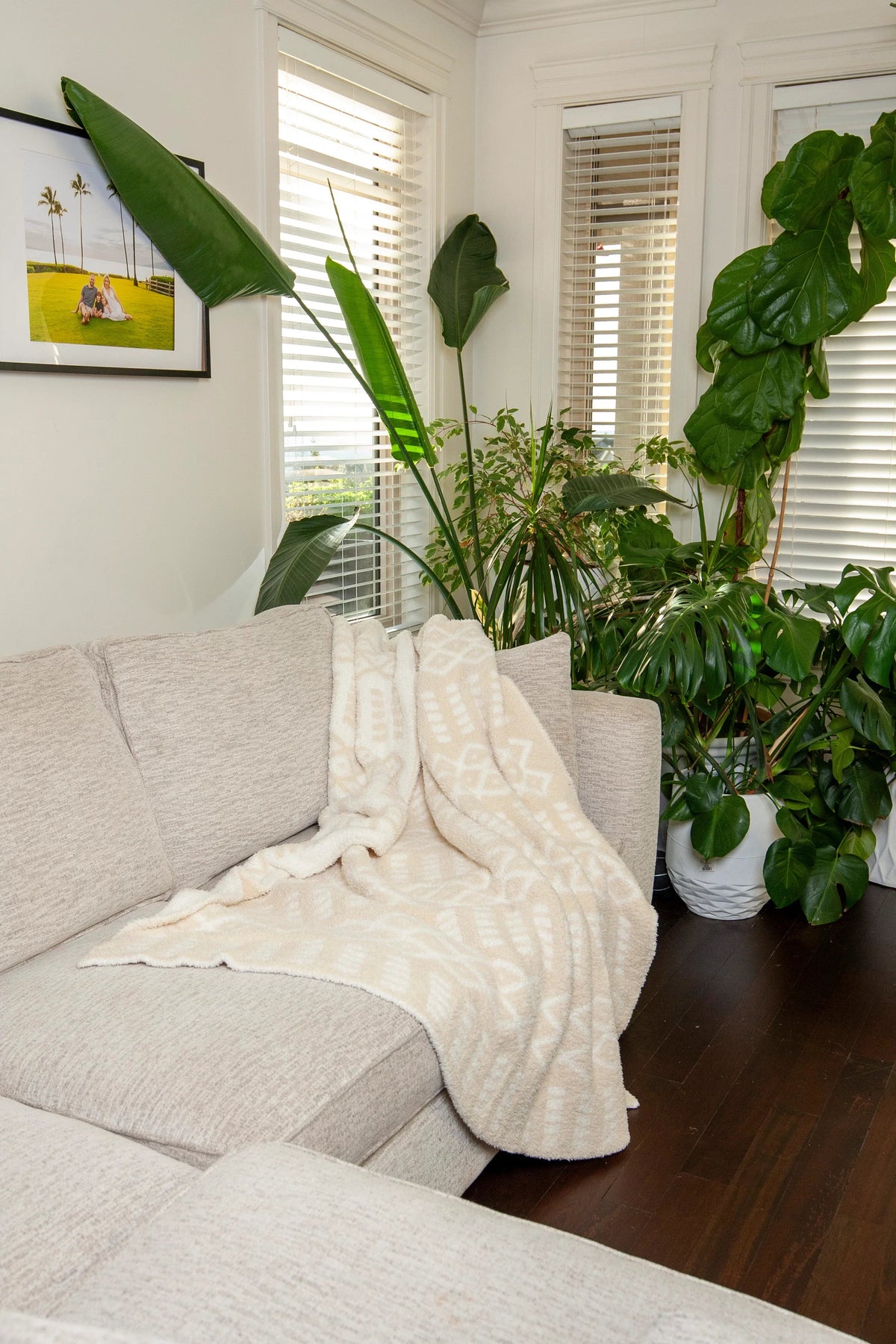 Birch + Marshmallow Diamond Knit Throw