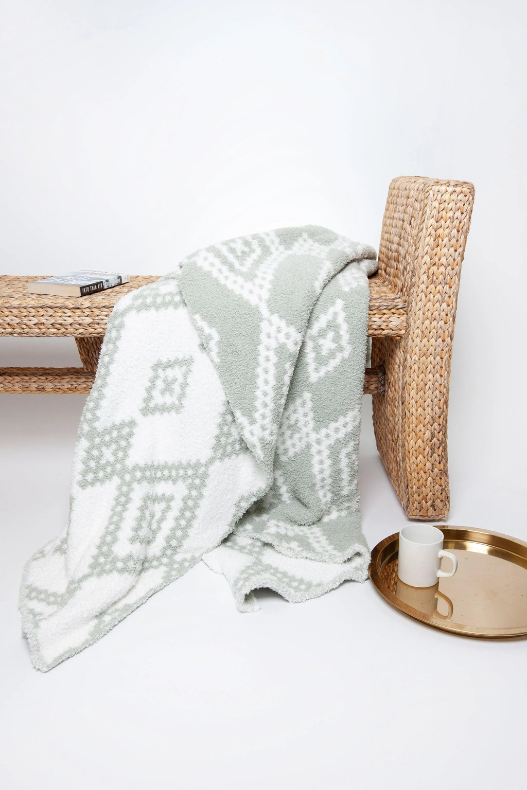 Desert Sage Diamond Knit Throw