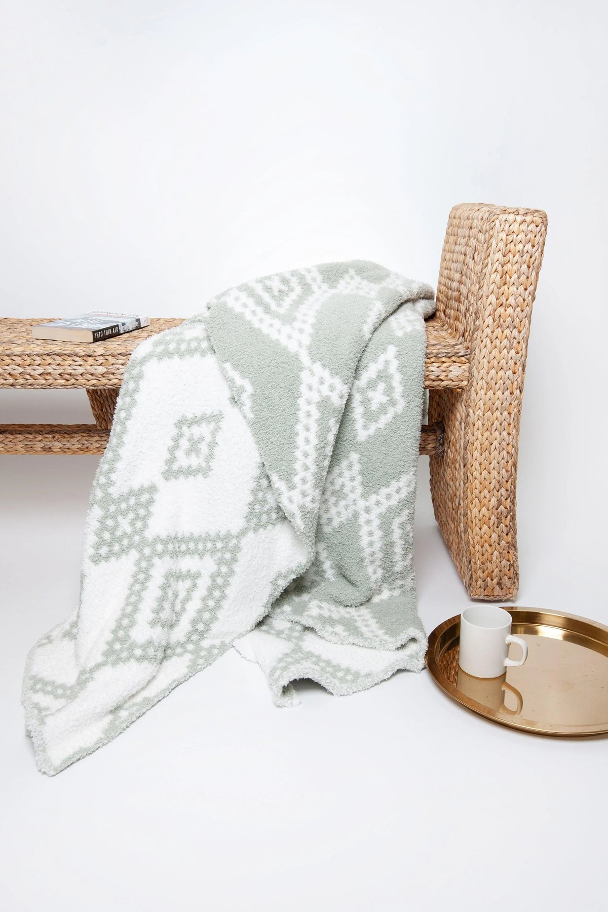Desert Sage Diamond Knit Throw