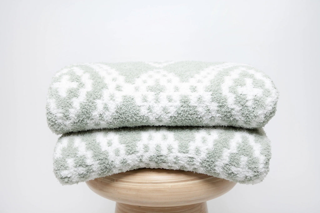 Desert Sage Diamond Knit Throw