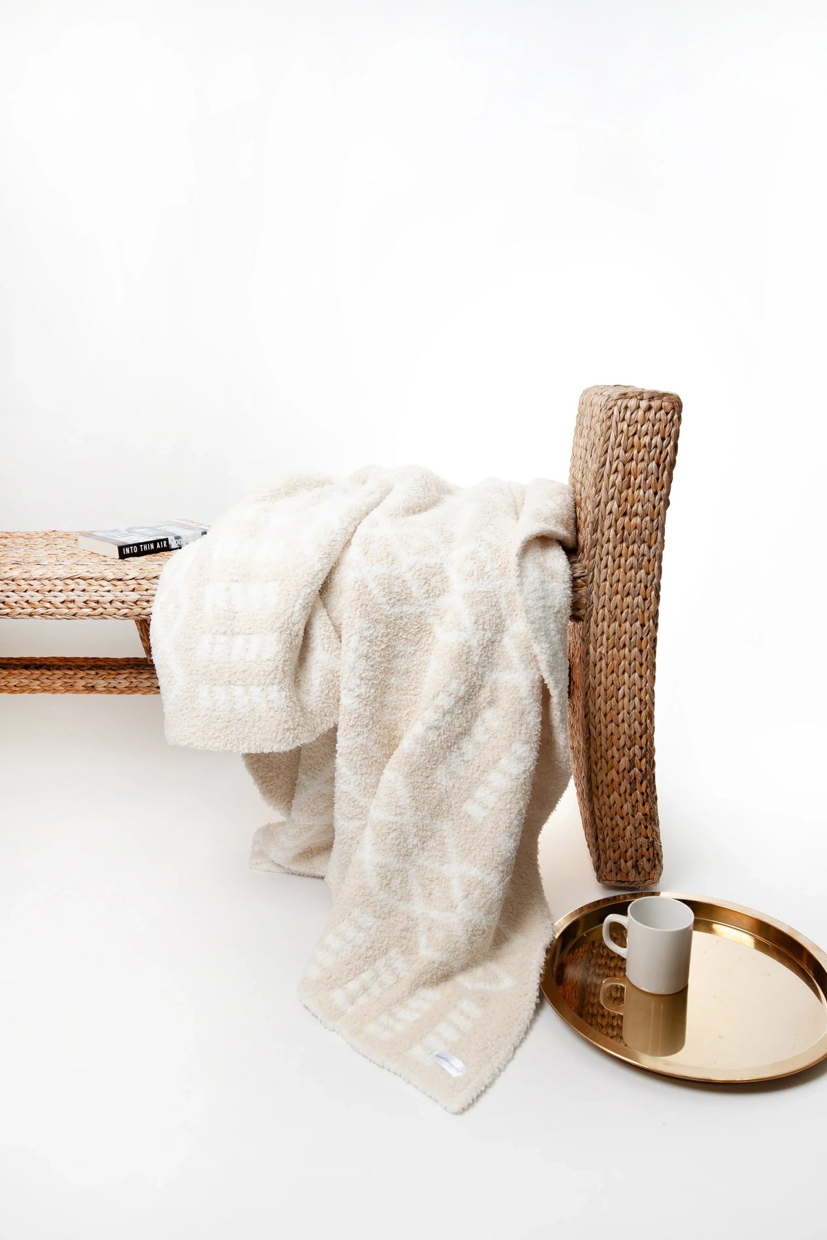 Birch + Marshmallow Diamond Knit Throw