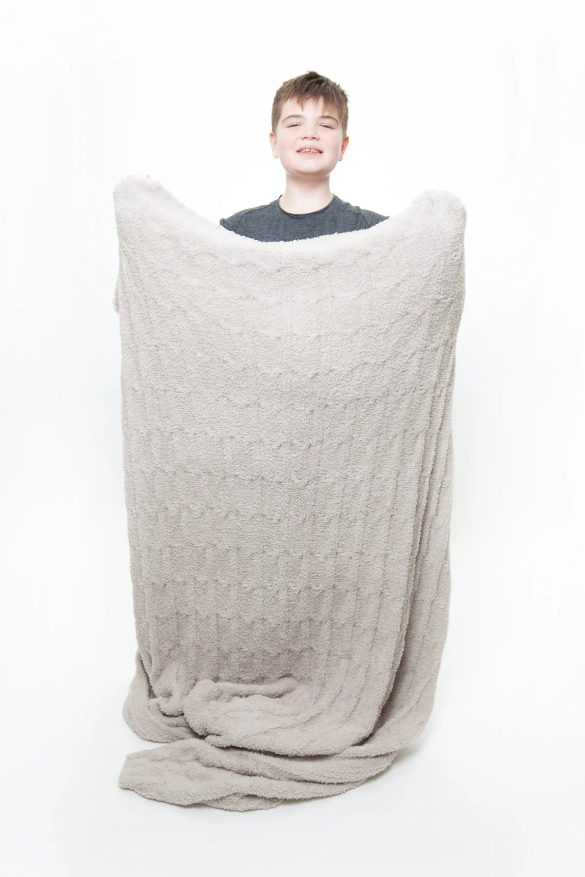 Foggy Dew Cable Knit Throw