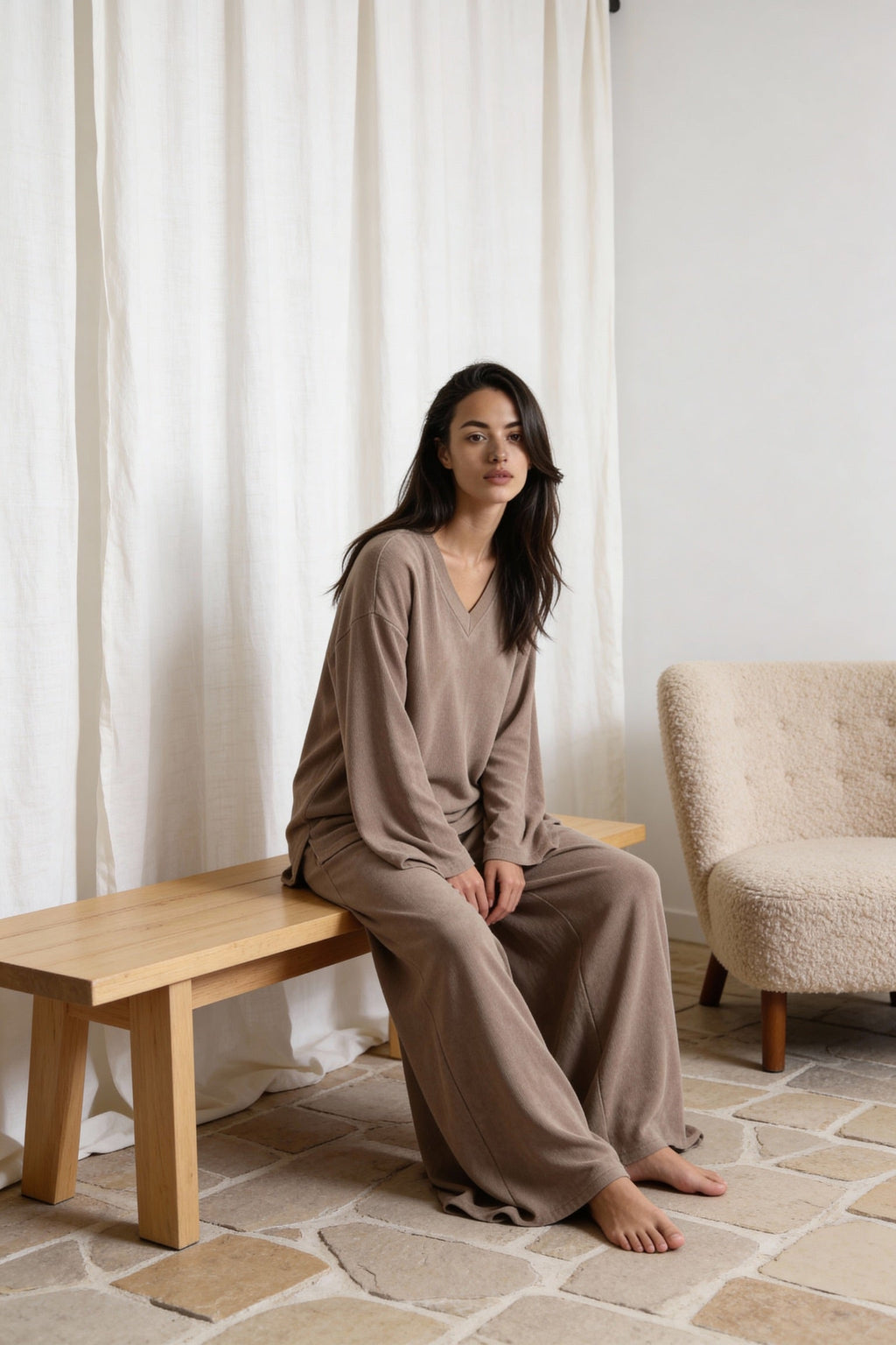 French Terry Lounge Set — Latte
